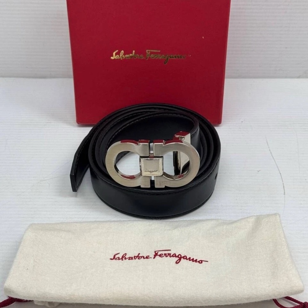 Authentic Salvatore Ferragamo Men's Leather Belt Exquisite Italian Craftsmanship